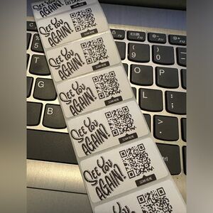 🆕 QR CODE ✨30 pack sticker label 2”x1” see you again? Packaging mailing supplies